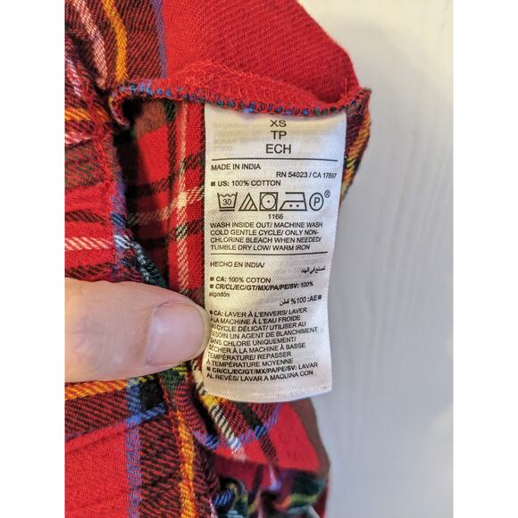 Old Navy Women's Red Plaid Elastic Waist Mid Rise Cotton Pajama Short Size XS - Picture 4 of 4